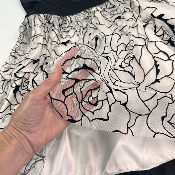 XOXO Babydoll Y2K Floral Tulle Mini Dress Sz 5 S Bow Milkmaid Pin up Whimsy - Picture 11 of 14